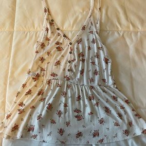 Rue 21 white floral tank top